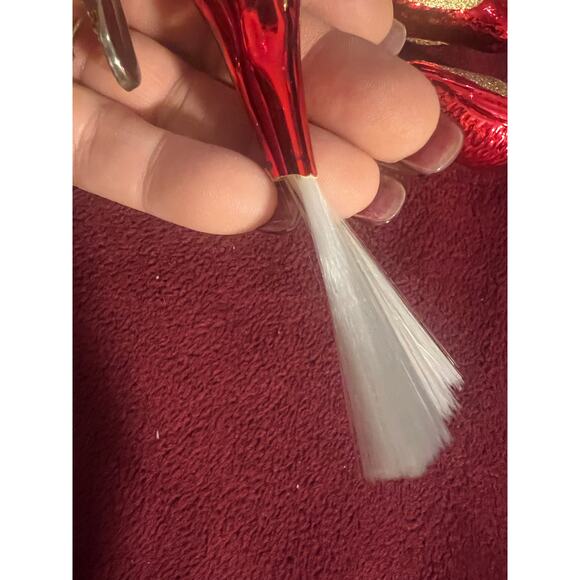 3 Vintage 1970's Mercury Glass Clip On Bird Ornaments 5”Red w Fiberglass tail - Picture 9 of 11